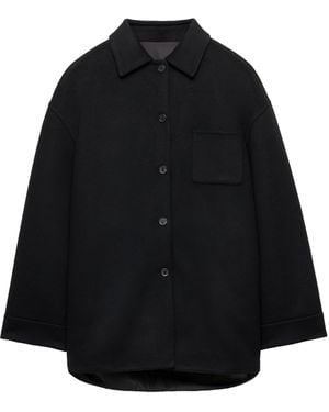 Prada Wool-Cashmere And Re-Nylon Reversible Jacket - Black