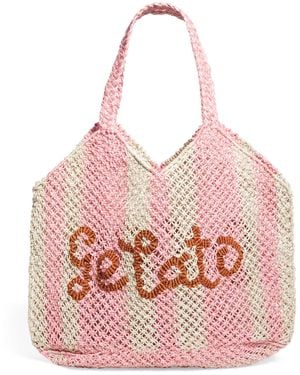 The Jacksons Jute Gelato Tote Bag - Pink