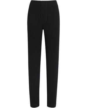 ÉTERNE Cotton-Modal Ribbed Joggers - Black