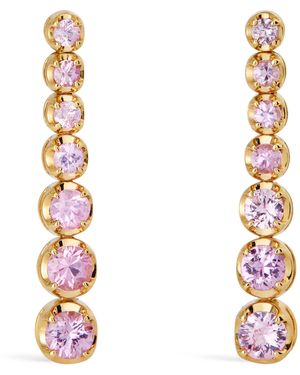 Jennifer Meyer And Sapphire Tennis Stud Earrings - Metallic