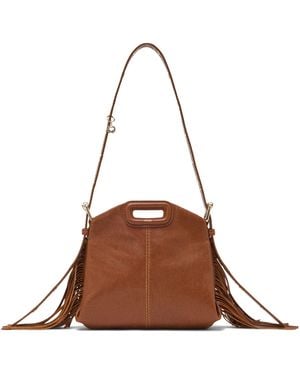 Maje Mini Leather Miss M Shoulder Bag - Brown