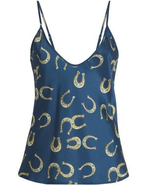 L'Agence Satin Horseshoe Lexi Camisole - Blue