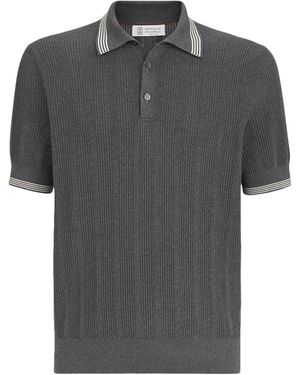 Brunello Cucinelli Cotton Polo Shirt - Grey