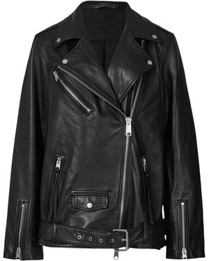 AllSaints Leather Billie Biker Jacket - Black