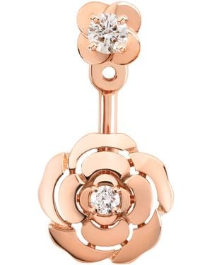 CHANEL And Diamond Camélia Single Earring - Metallic