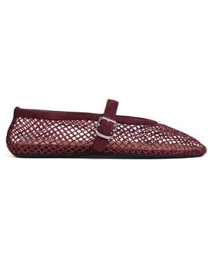 Alaïa Beaded Mesh Ballet Flats - Purple