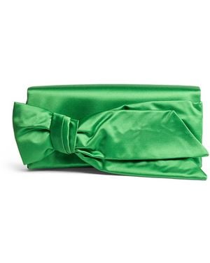 Carolina Herrera Satin Bow Karlita Clutch Bag - Green