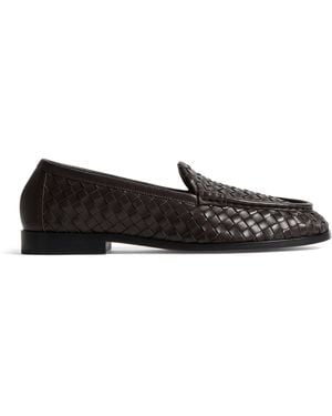 Bottega Veneta Lambskin Intrecciato Loafers - Black