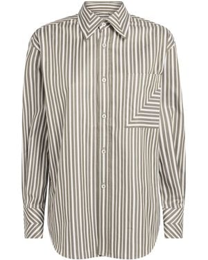 Victoria Beckham Stripe Pocket-Detail Shirt - Gray