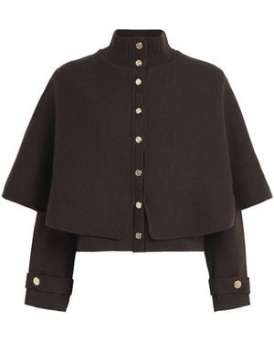 Maje Cape-Effect Cardigan - Black