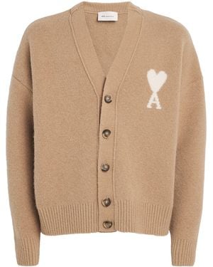 Ami Paris Ami De Coeur Cardigan - Natural