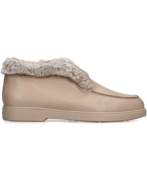 Santoni Suede Hadeel Ankle Boots - Brown