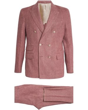 Eleventy Double-Breasted Two-Piece Suit - Pink