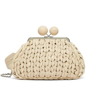 Weekend by Maxmara Woven Leather Pasticcino Clutch Bag - Natural