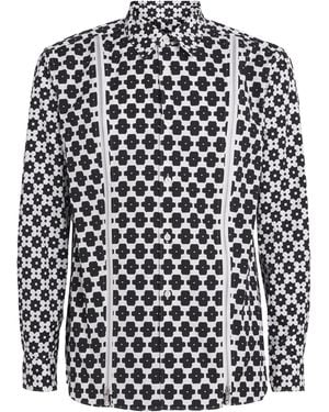 Comme des Garçons Cotton Floral Zip-Detail Shirt - Black