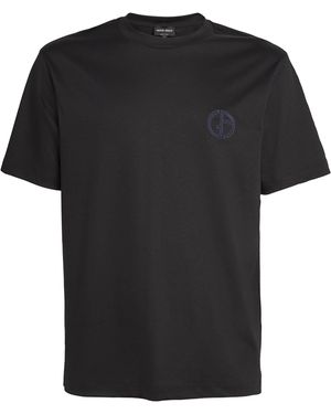 Giorgio Armani Interlock Logo T-Shirt - Black