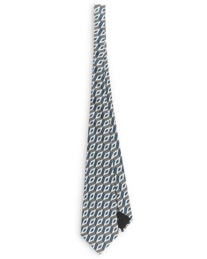 Dolce & Gabbana Silk Diamond-Jacquard Tie - White