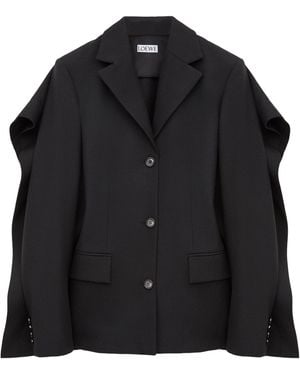 Loewe Wool Open-Back Blazer - Black