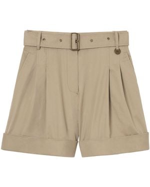 Burberry Cotton Tropical Gabardine Shorts - Natural