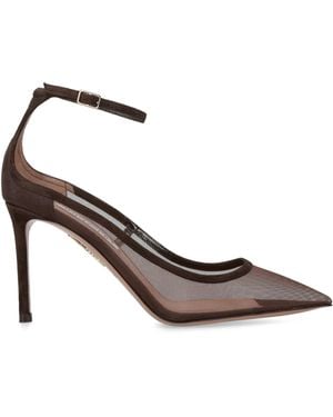 Aquazzura Mesh Love Affair Pumps 80 - Gray