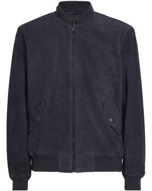 PAIGE Suede Chen Bomber Jacket - Blue
