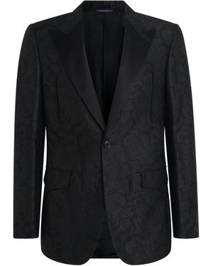 Ralph Lauren Mulberry Silk-Cotton Paisley Gregory Blazer - Black