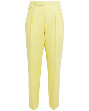 Polo Ralph Lauren Linen Pleated Trousers - Yellow