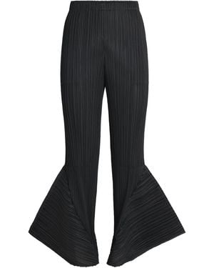 Pleats Please Issey Miyake Skyline Wide-Leg Trousers - Black