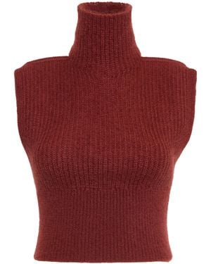 Max Mara Wool-Blend Backless Tank Sweater - Red