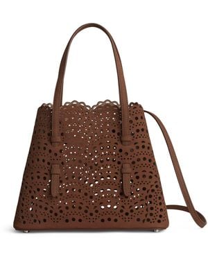 Alaïa Suede Le Mina Tote Bag - Brown
