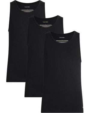 Calvin Klein Stretch-Cotton Vests - Black