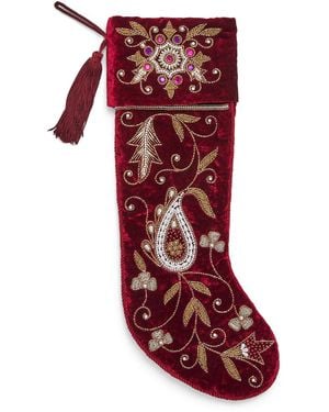 Harrods Velvet Embroidered Paisley Stocking