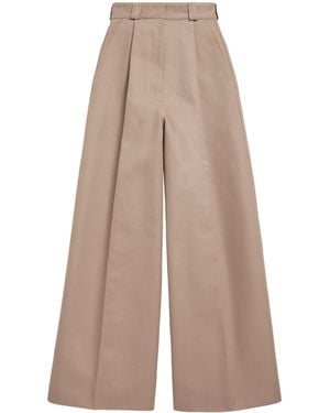 Balenciaga Wide-Leg Flared Pants - Natural