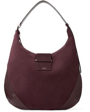 Jimmy Choo Medium Suede Bar Shoulder Bag - Purple