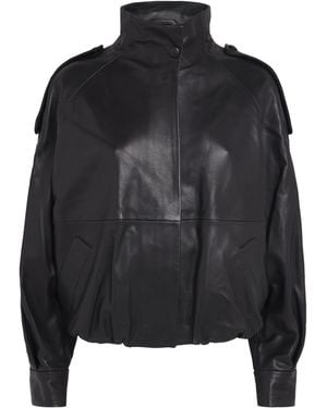 Almada Label Leather Mija Bomber Jacket - Black