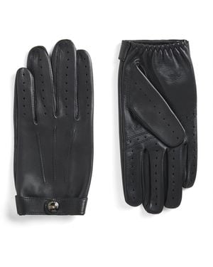 Dents Leather Touchscreen Rollestone Gloves - Black