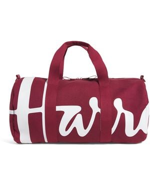 Harrods Cotton Logo Barrel Bag - Red