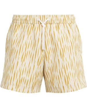 Commas Brushstroke Swim Shorts - Natural