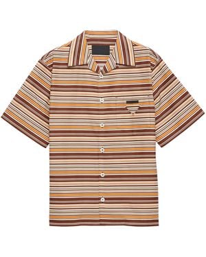 Prada Cotton-Silk Bowling Shirt - Natural
