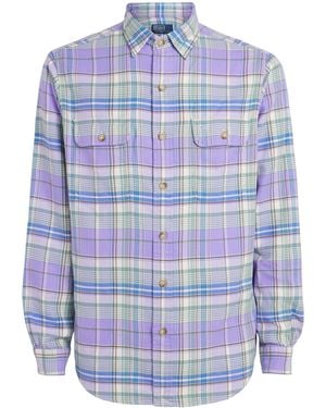 Polo Ralph Lauren Cotton Flannel Check Shirt - Blue