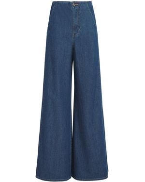 Veronica Beard Digby High-Rise Wide-Leg Jeans - Blue