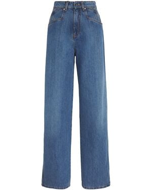 Kiton High-Rise Wide-Leg Jeans - Blue