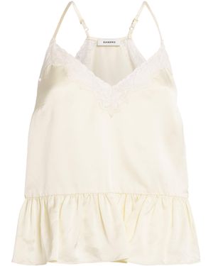 Sandro Lace-Trim Ruffled Top - Natural
