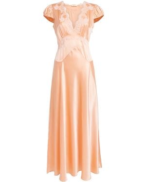 Doen Silk-Lace Coraline Midi Dress - Pink