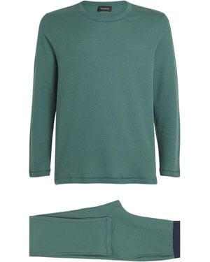 Hanro Smart Sleep Waffle Pyjama Set - Green