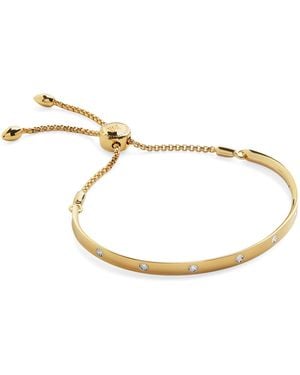Monica Vinader Vermeil And Diamond Fiji Bracelet - Metallic