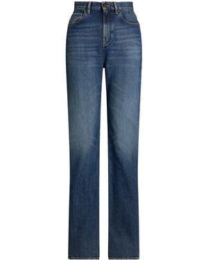 Ralph Lauren Novah Wide-Leg High-Rise Jeans - Blue