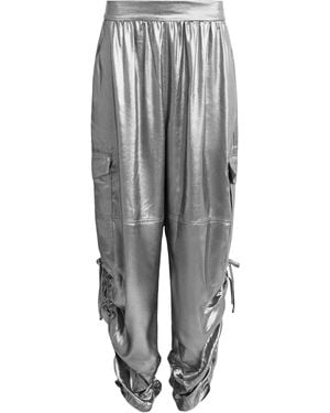 AllSaints Leather Kaye Cargo Trousers - Grey