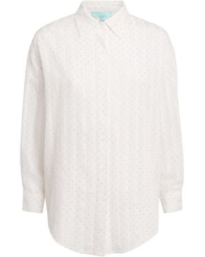 Melissa Odabash Cotton Diamanté Ziggy Shirt - White