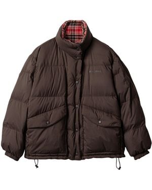 Miu Miu Down Technical Pongé Reversible Jacket - Brown